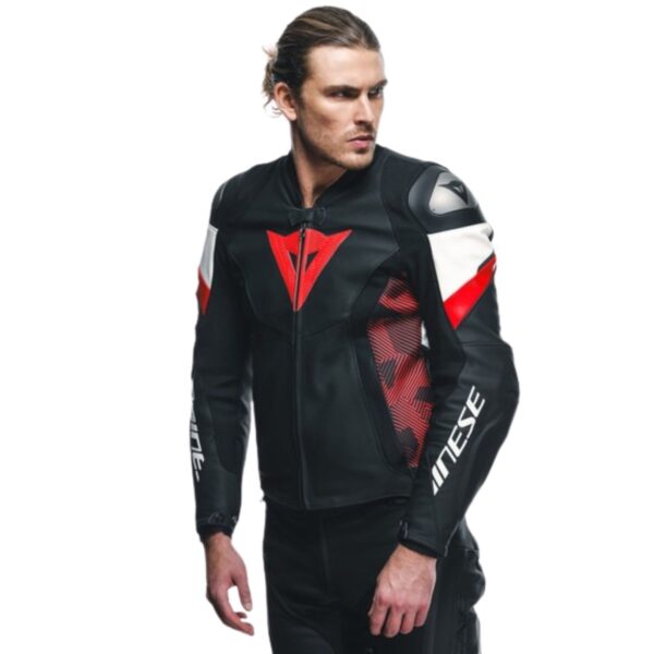 DAINESE AVRO 5 LEATHER JACKET RED - Image 3