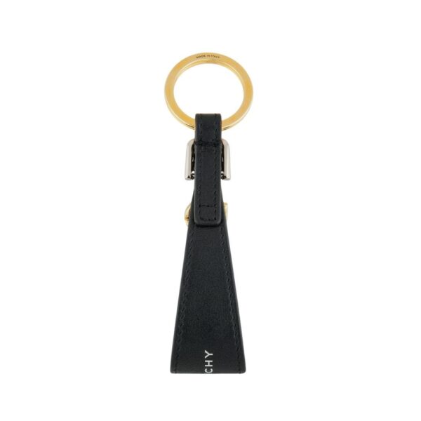 GIVENCHY VOYOU KEYRING IN METAL AND LEATHER BLACK - Image 3