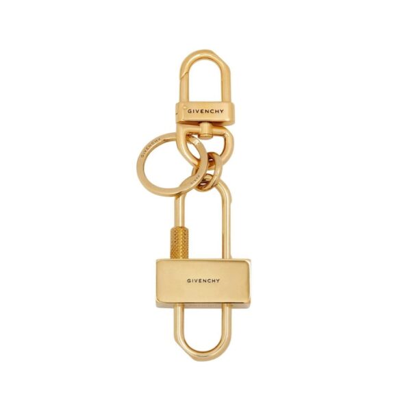 GIVENCHY PADLOCK KEYRING IN METAL GOLDEN YELLOW - Image 2