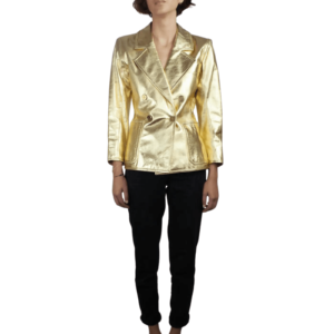 Gold Leather Coat Women