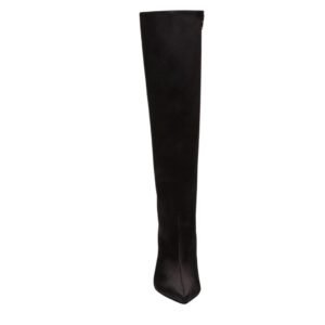 MAGDA BUTRYM TALL SATIN POINTED BOOTS IN BLACK
