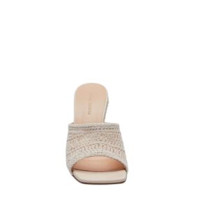 MAGDA BUTRYM INVERTED WEDGE MULE IN CREAM CROCHET