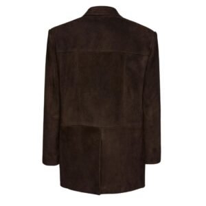 MAGDA BUTRYM SUEDE CAR JACKET IN BROWN