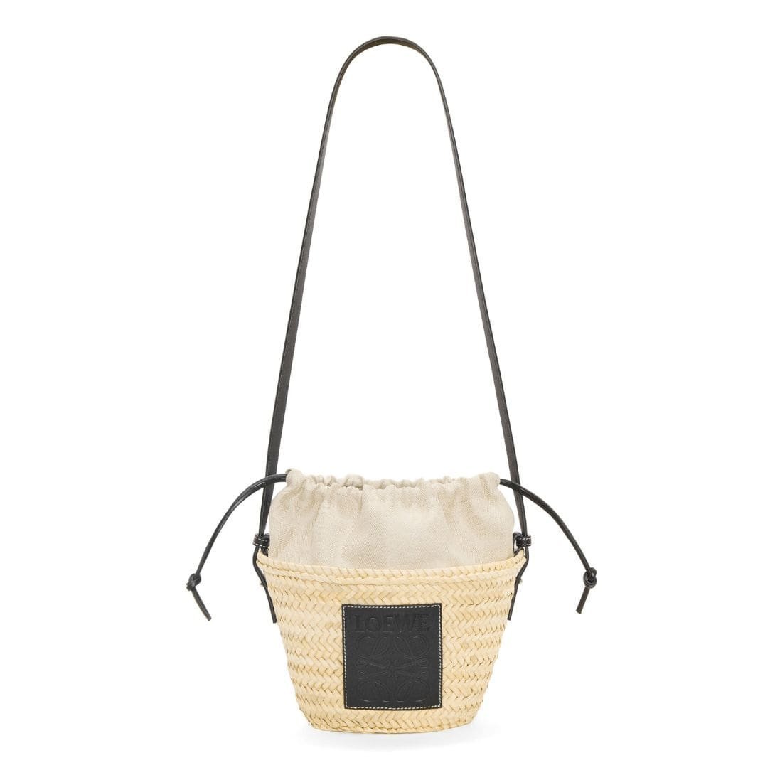 LOEWE BUCKET BAG WITH DRAWSTRING IN PALM LEAF AND CALFSKIN - Image 5