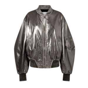 THE ATTICO ANJA SILVER BOMBER