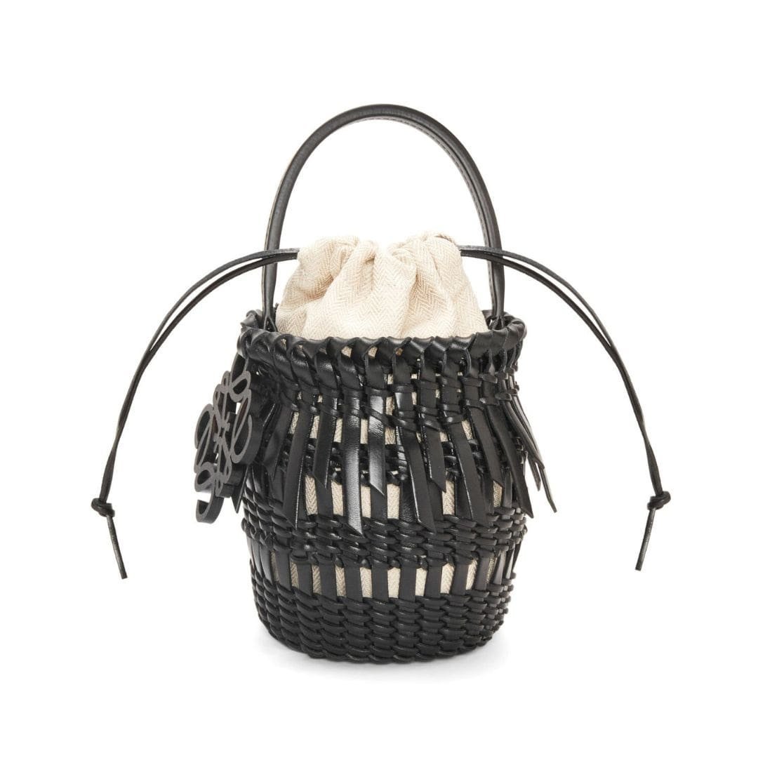 LOEWE SMALL FRINGED BUCKET BAG IN CALFSKIN - Image 4