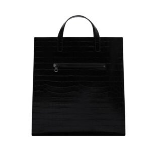 COURREGES HERITAGE CROCO STAMPED TOTE BAG