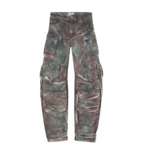 THE ATTICO FERN STAINED GREEN CAMOUFLAGE LONG PANTS