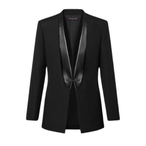 LOUIS VUITTON LEATHER LAPEL BLAZER