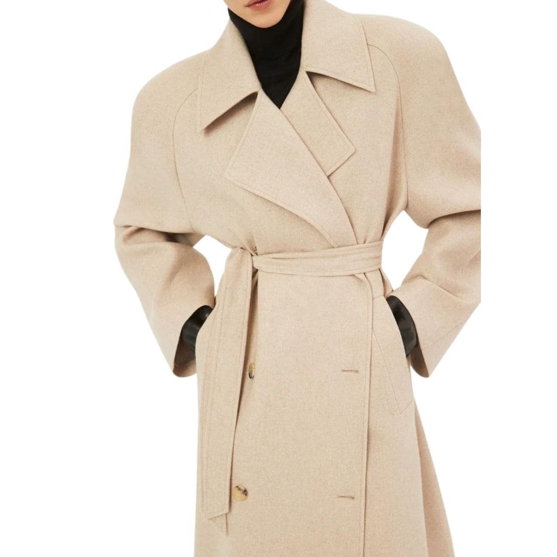MAGDA BUTRYM CASHMERE WRAP COAT IN BEIGE - Image 5