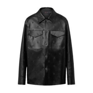 LOUIS VUITTON EMBROIDERED LEATHER MIX BLOUSON