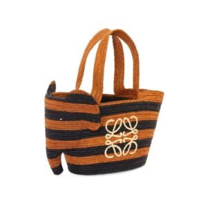LOEWE SMALL ELEPHANT BASKET BAG IN RAFFIA