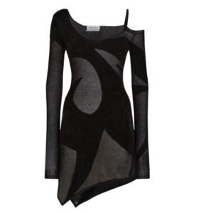 THE ATTICO BLACK MINI DRESS