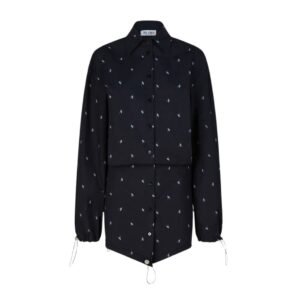 THE ATTICO NAVY BLUE AND LIGHT BLUE MINI DRESS