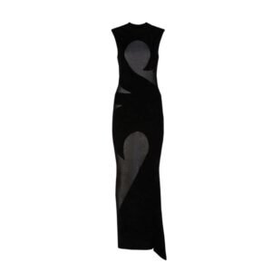 THE ATTICO BLACK LONG DRESS
