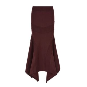 THE ATTICO DARK BROWN MIDI SKIRT