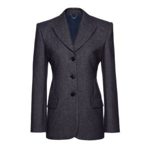MAGDA BUTRYM LONGLINE FITTED BLAZER IN NAVY
