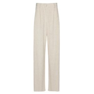 MAGDA BUTRYM WIDE LEG BOUCLE PANTS IN BEIGE