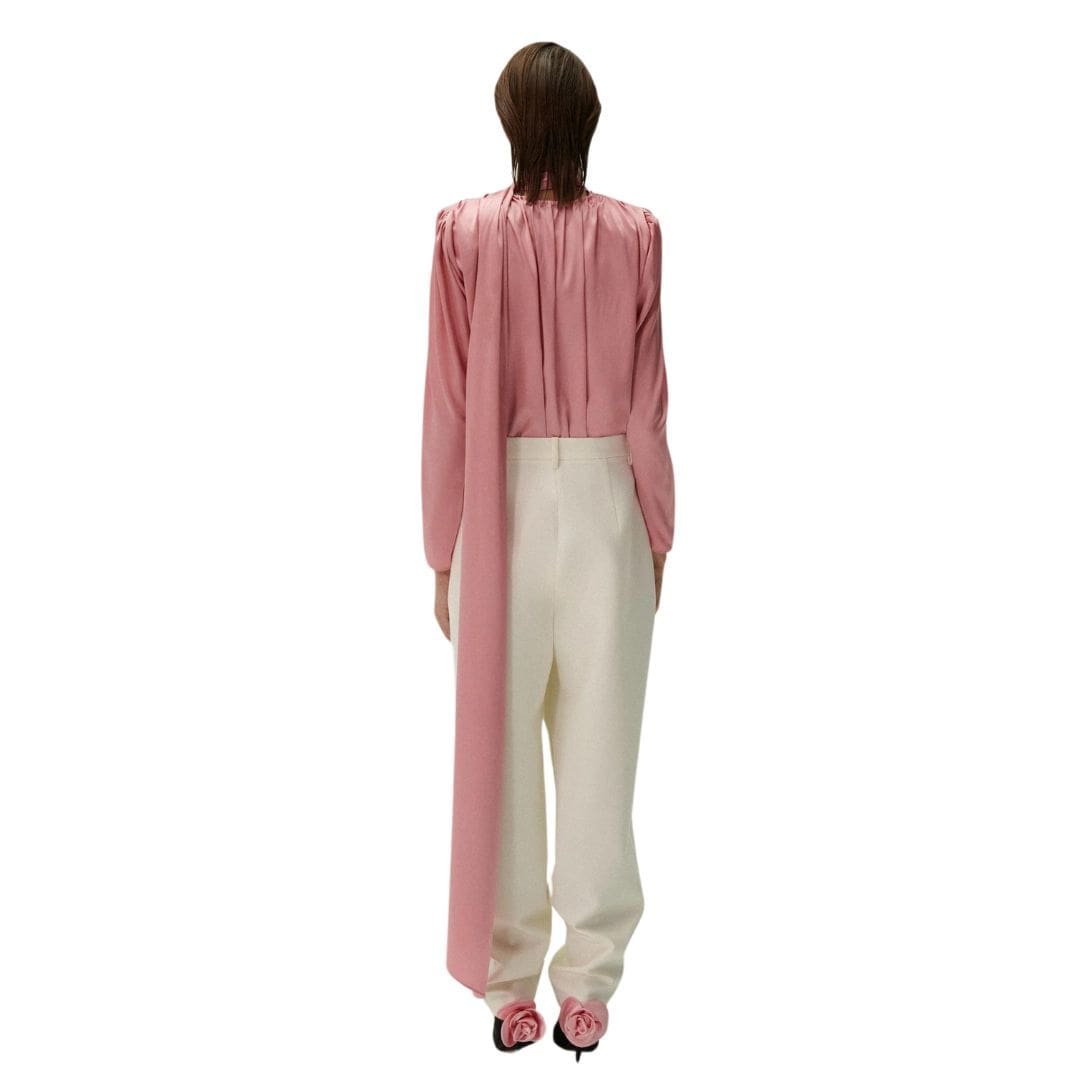 MAGDA BUTRYM TAPERED WOOL TROUSERS IN CREAM - Image 5