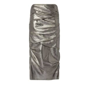 THE ATTICO SILVER MIDI SKIRT