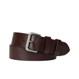 RALPH LAUREN LEATHER ROLLER-BUCKLE BELT