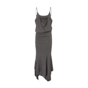 THE ATTICO DARK GREY MIDI DRESS