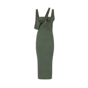 THE ATTICO IVY GREEN MIDI DRESS
