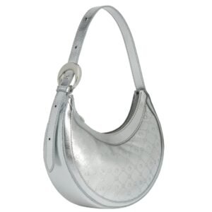 MARINE SERRE LAMINATED LEATHER MINI ECLIPS SILVER