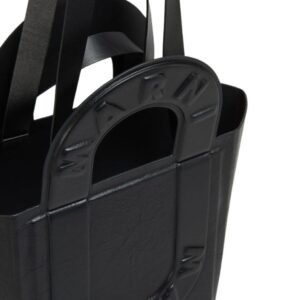 MARNI BLACK LEATHER SWEEDY SMALL TOTE BAG