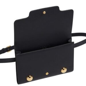 MARNI BLACK LEATHER TRUNKAROO BUM BAG