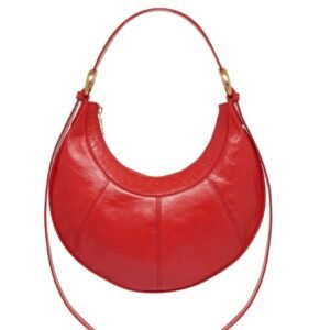 MARINE SERRE EMBOSSED LEATHER ECLIPS CROSSBODY RED