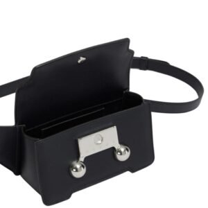 MARNI BLACK LEATHER TRUNKAROO CROSSBODY BAG