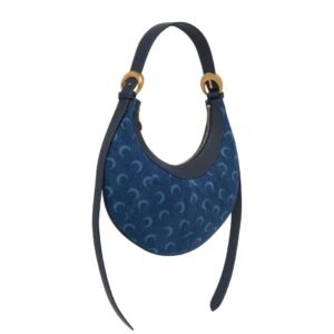MARINE SERRE REGENERATED DEADSTOCK DENIM ECLIPS CROSSBODY BLUE