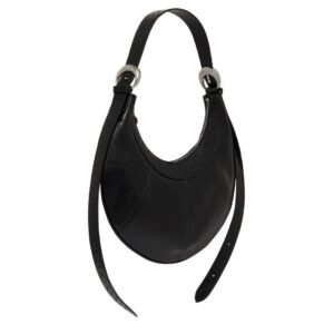 MARINE SERRE EMBOSSED LEATHER ECLIPS CROSSBODY BLACK