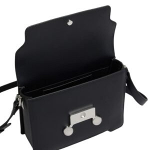 MARNI BLACK LEATHER TRUNKAROO MEDIUM SHOULDER BAG