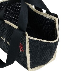 MARNI BLACK MACRAMÉ SILLO SMALL SHOPPER