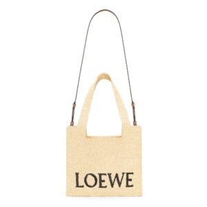 LOEWE FONT TOTE MEDIUM BAG IN RAFFIA