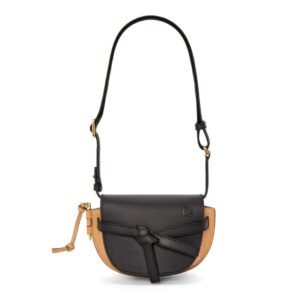 LOEWE GATE DUAL MINI BAG IN SOFT CALFSKIN AND JACQUARD