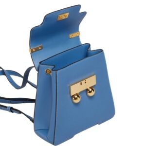 MARNI BLUE LEATHER TRUNKAROO BACKPACK