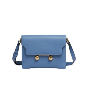 MARNI BLUE LEATHER TRUNKAROO MEDIUM SHOULDER BAG