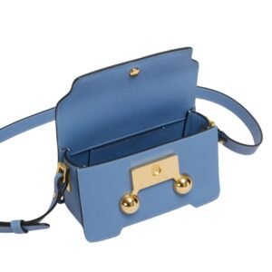 MARNI BLUE LEATHER TRUNKAROO MINI SHOULDER BAG
