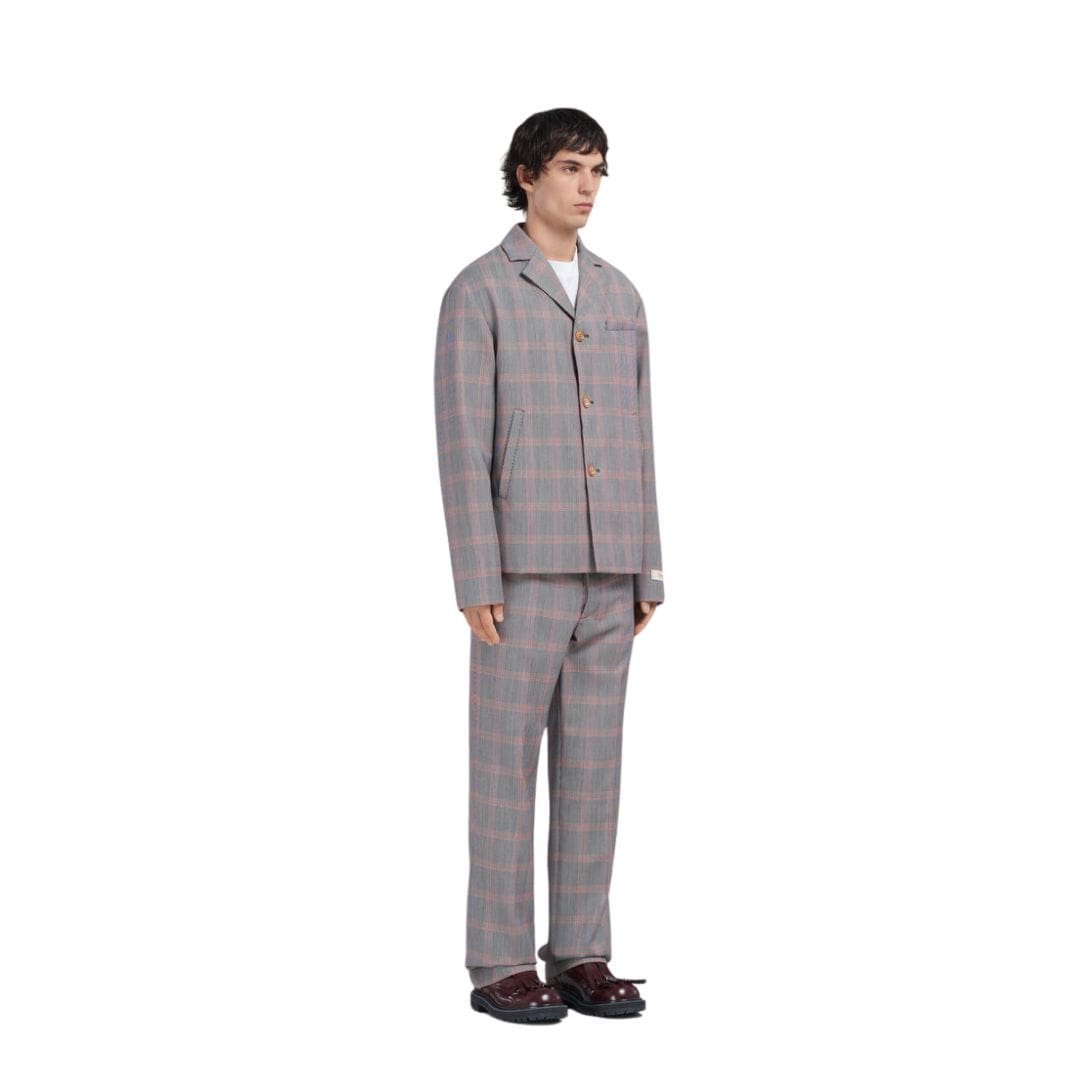 MARNI ORANGE CHECKED TECH WOOL BLAZER - Image 4