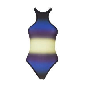 THE ATTICO BLUE, BLACK AND LIGHT YELLOW ONE PIECE