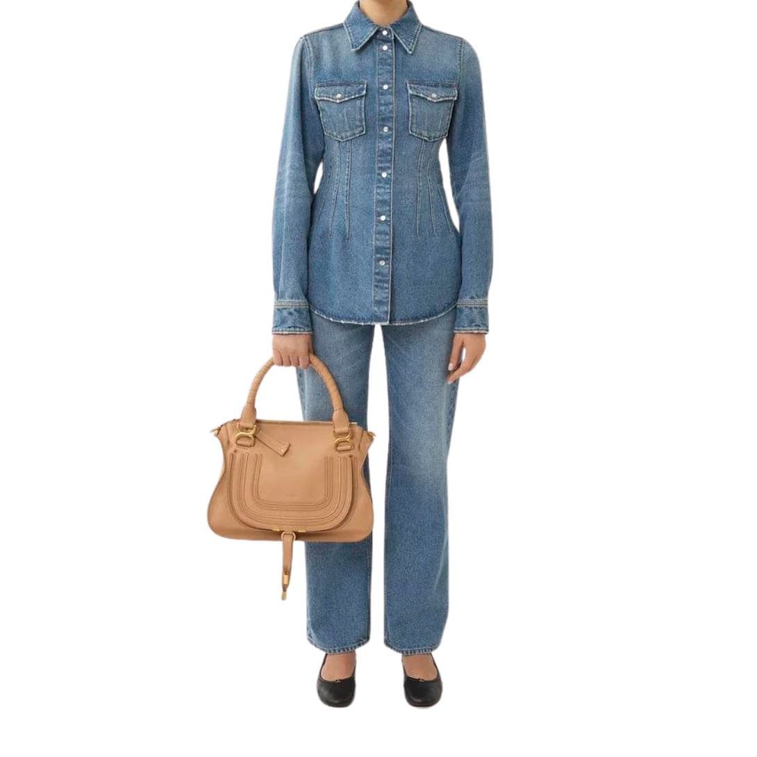 CHLOE MARCIE DOUBLE CARRY BAG LIGHT TAN - Image 2