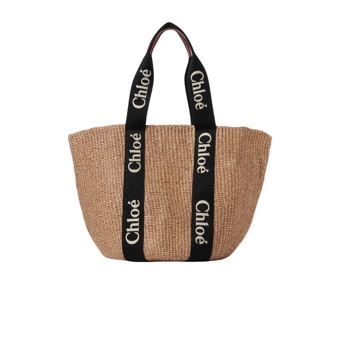 CHLOE LARGE WOODY BASKET BLACK AND BEIGE - Image 7