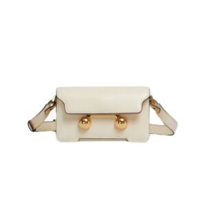 MARNI CREAM LEATHER TRUNKAROO MINI SHOULDER BAG