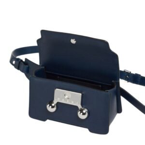 MARNI DEEP BLUE LEATHER TRUNKAROO CROSSBODY BAG