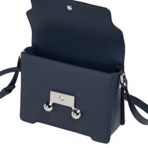 MARNI DEEP BLUE LEATHER TRUNKAROO MEDIUM SHOULDER BAG