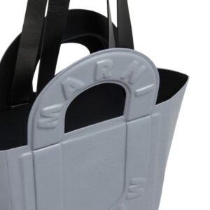 MARNI GREY LEATHER SWEEDY SMALL TOTE BAG