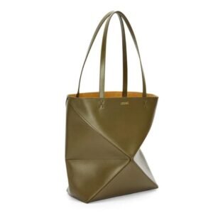LOEWE PUZZLE FOLD TOTE BAG IN SHINY CALFSKIN